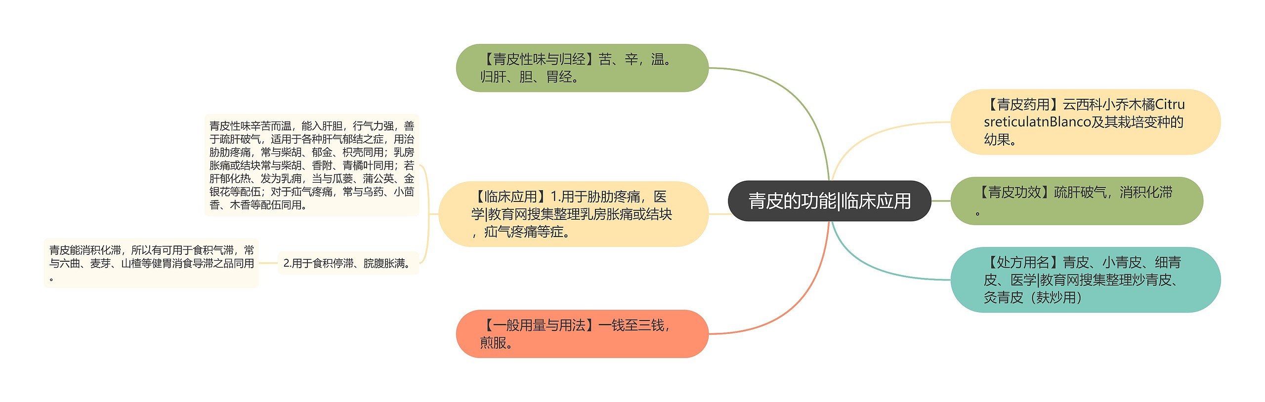 青皮的功能|临床应用思维导图