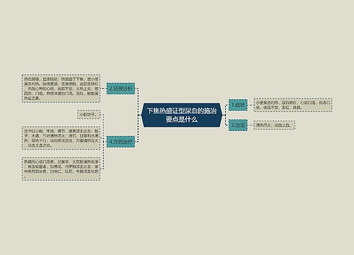 下焦热盛证型尿血的施治要点是什么