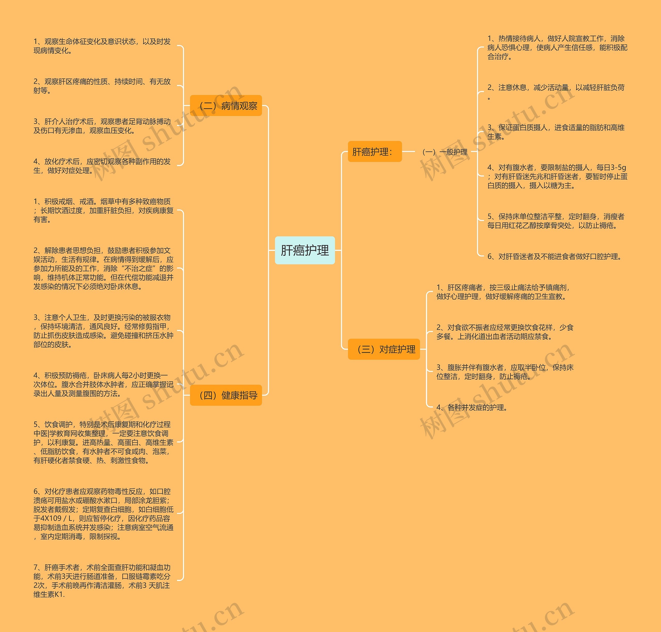 肝癌护理思维导图