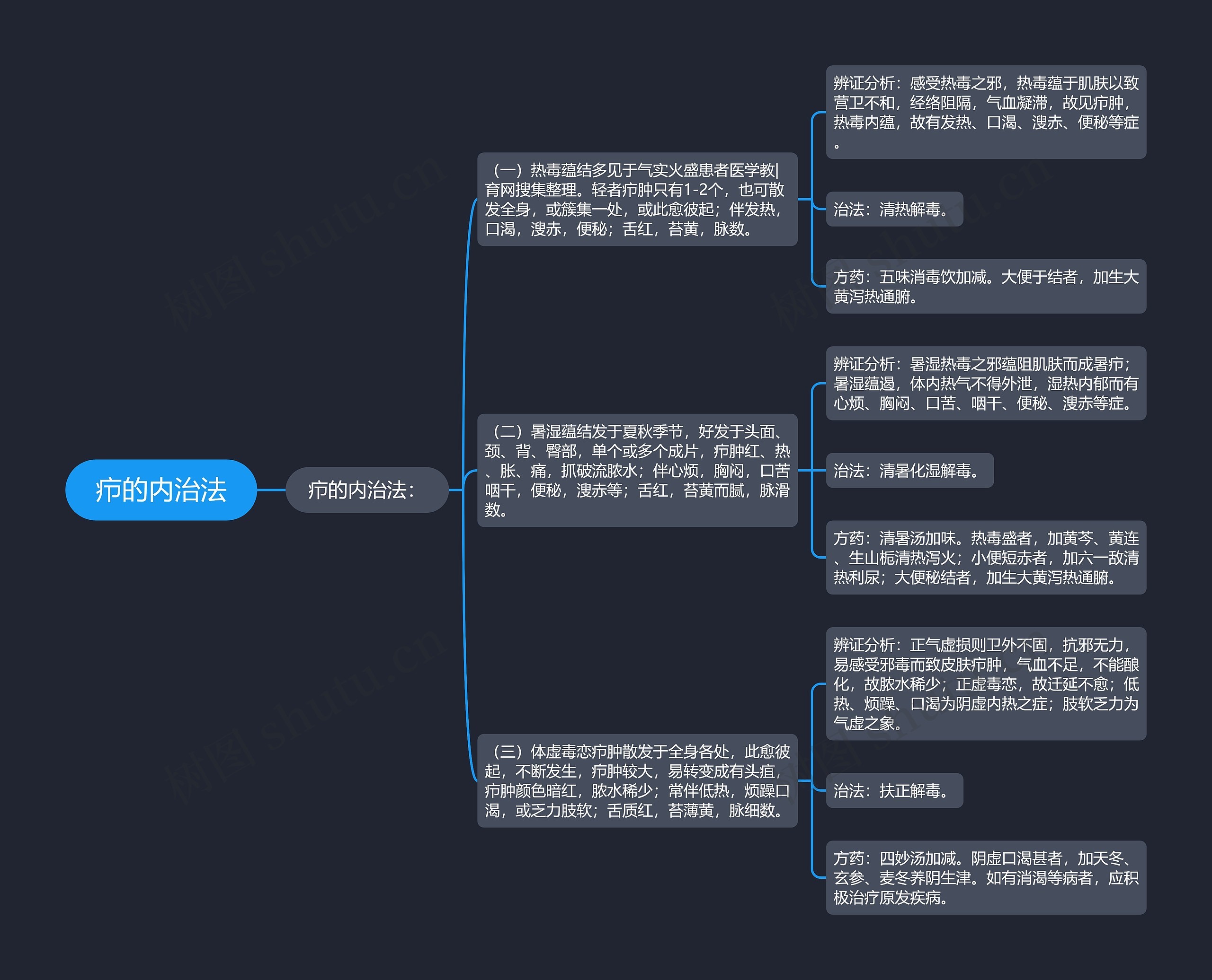 疖的内治法思维导图