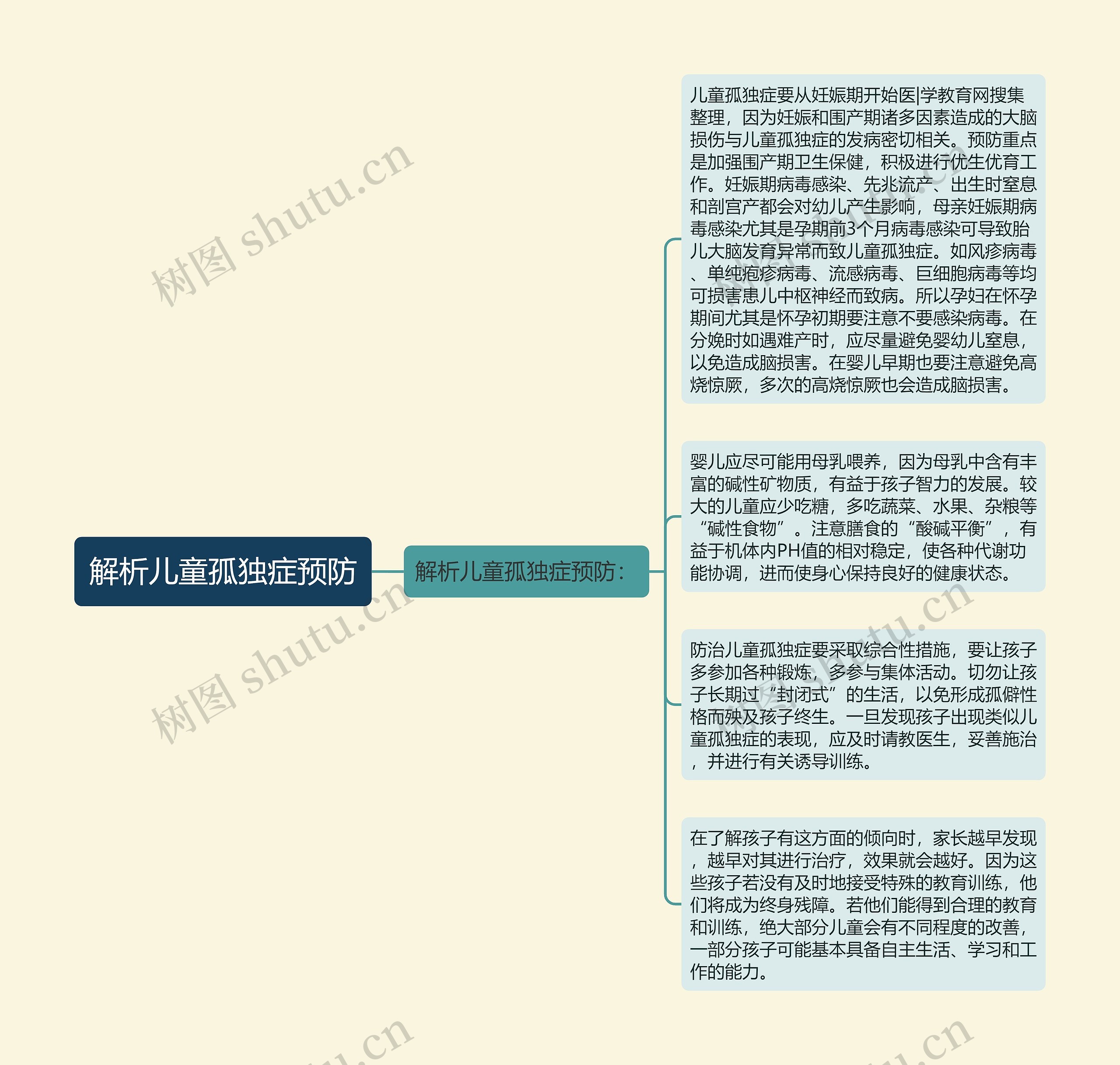 解析儿童孤独症预防思维导图