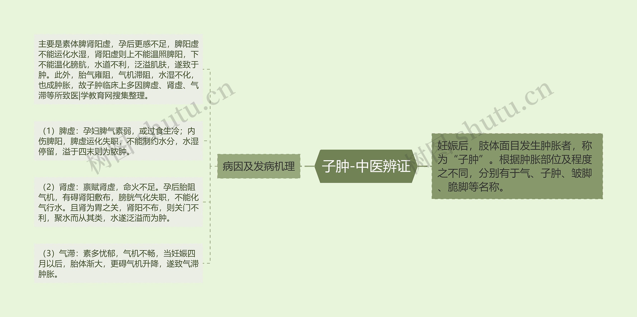 子肿-中医辨证思维导图