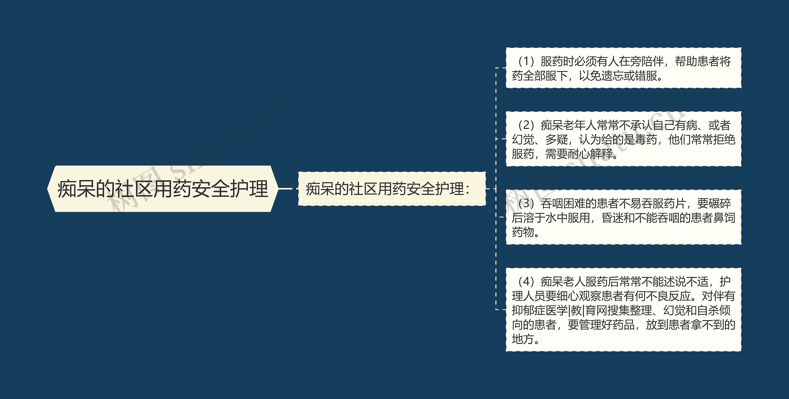 痴呆的社区用药安全护理思维导图