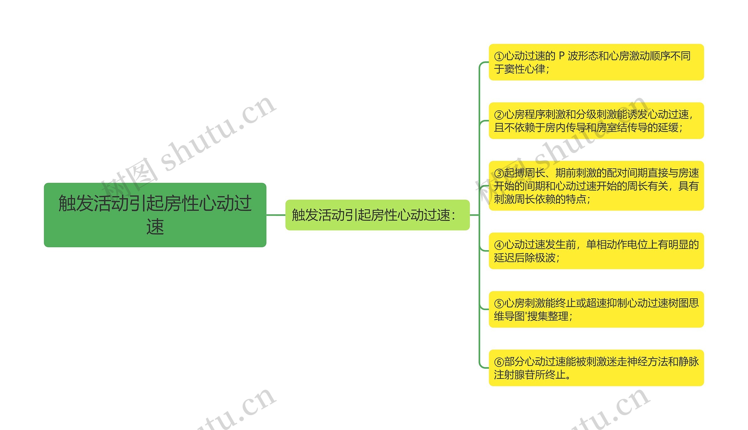 触发活动引起房性心动过速思维导图