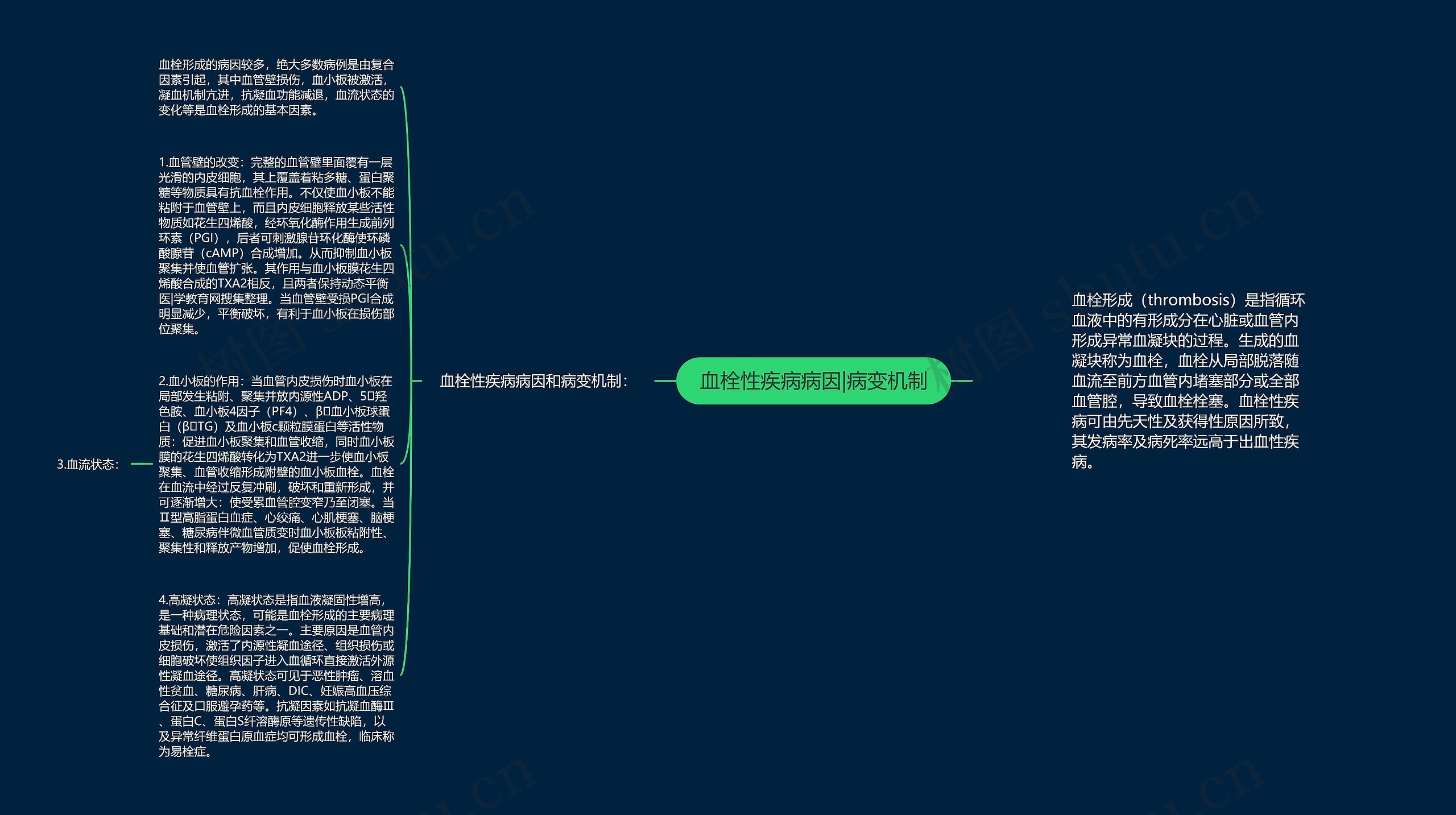 血栓性疾病病因|病变机制思维导图