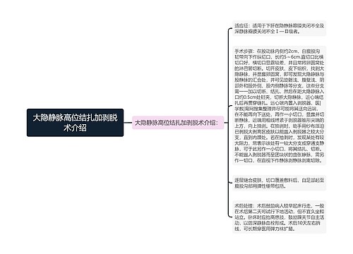 大隐静脉高位结扎加剥脱术介绍