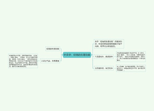 针灸学：经络的生理功能