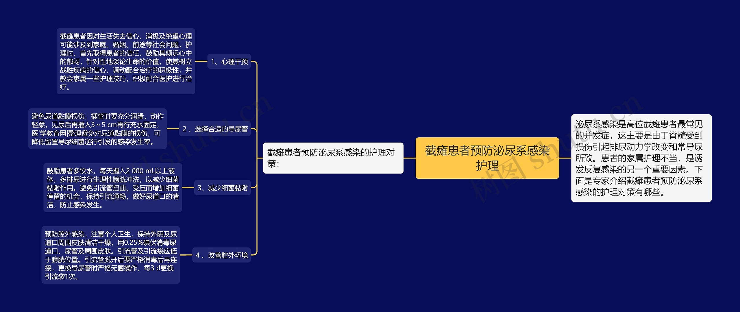 截瘫患者预防泌尿系感染护理思维导图