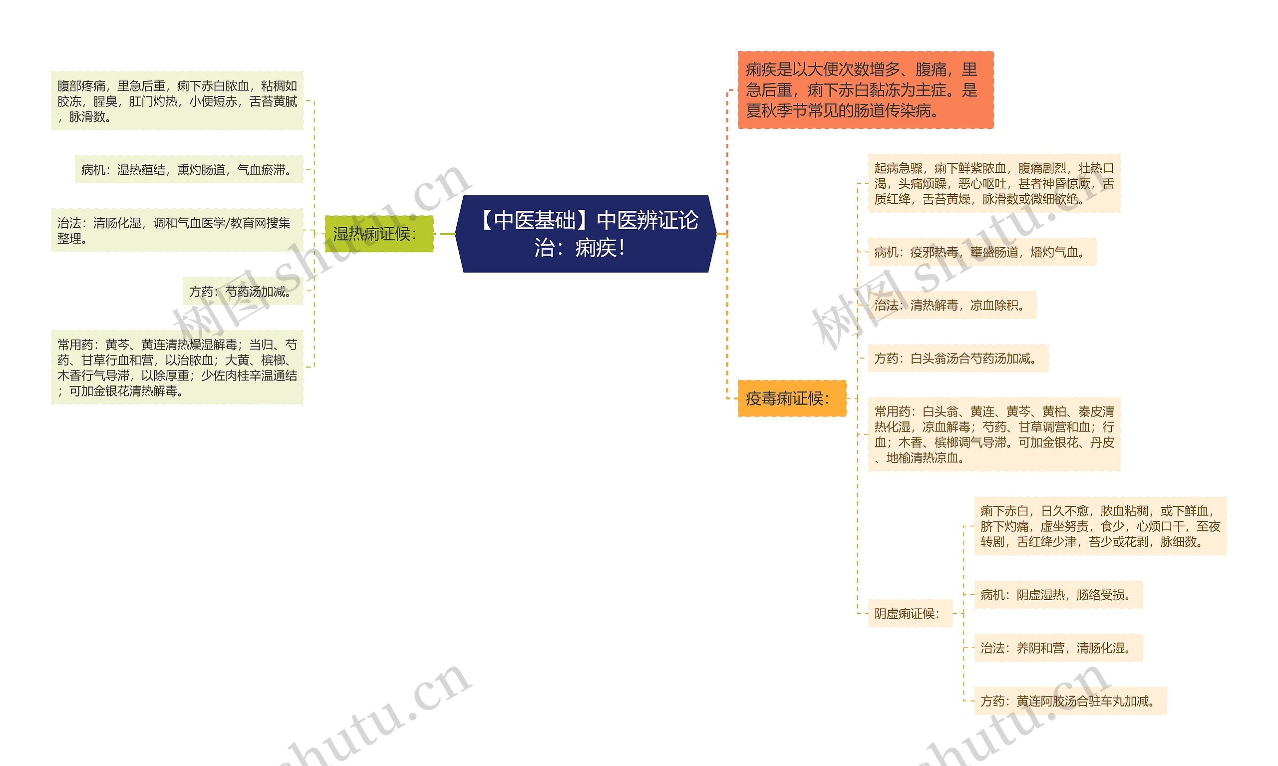 【中医基础】中医辨证论治：痢疾！思维导图