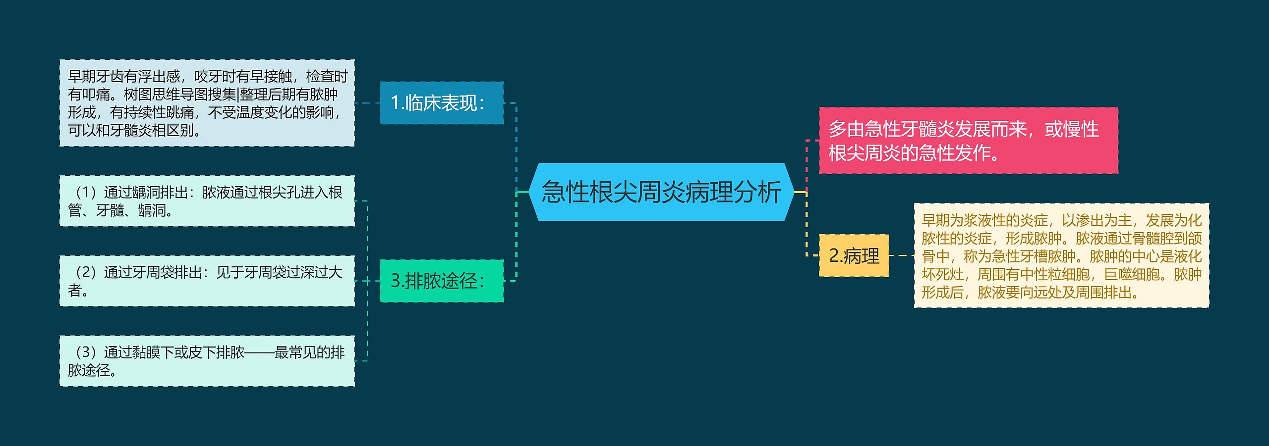 急性根尖周炎病理分析思维导图