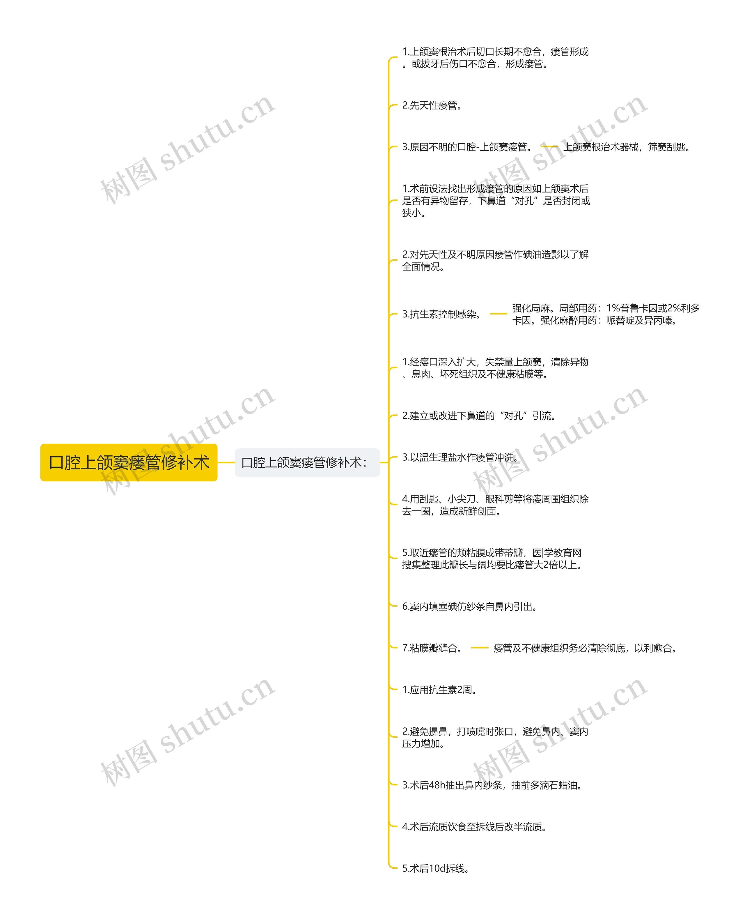 口腔上颌窦瘘管修补术思维导图