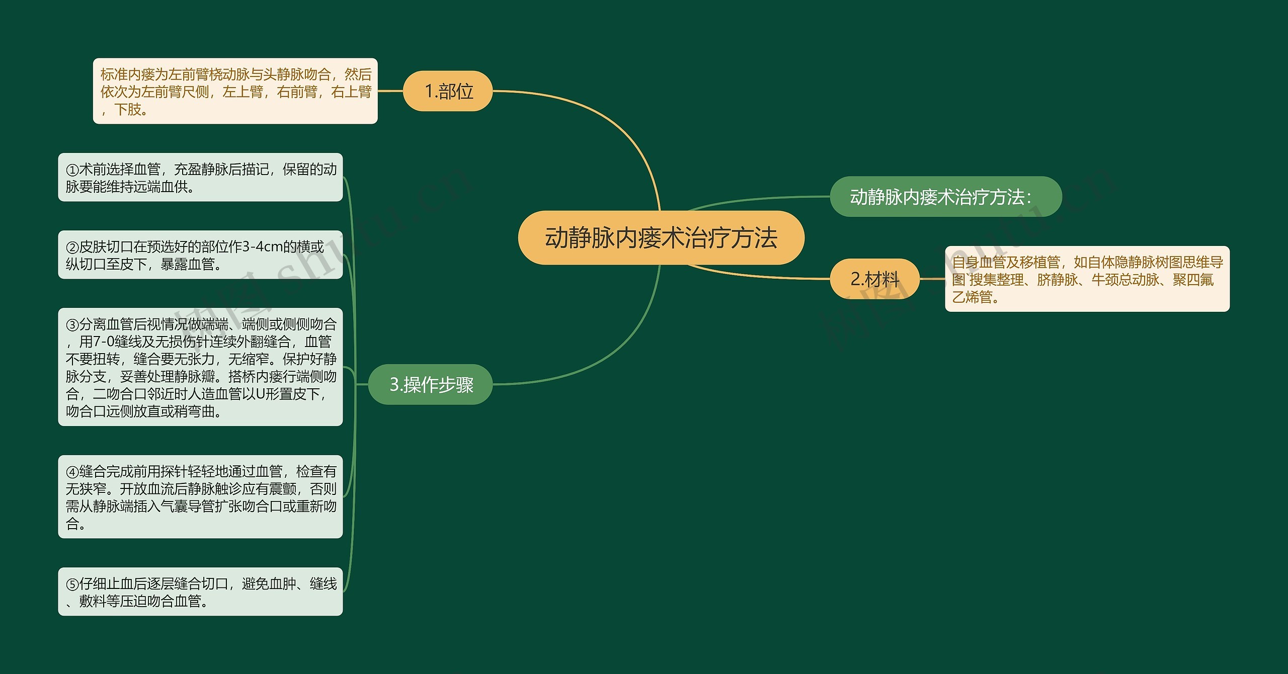 动静脉内瘘术治疗方法思维导图