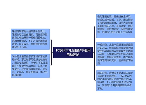 10岁以下儿童最好不要用电动牙刷