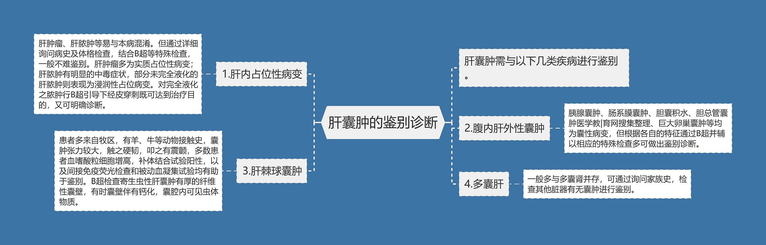 肝囊肿的鉴别诊断思维导图