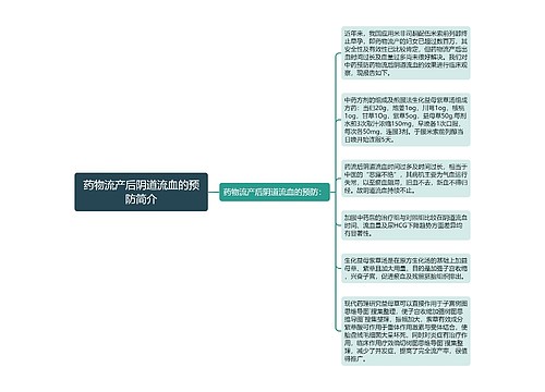 药物流产后阴道流血的预防简介