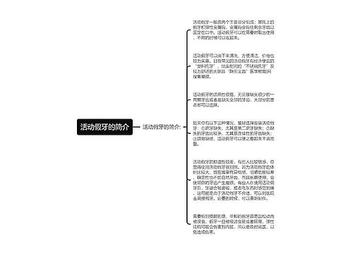 活动假牙的简介