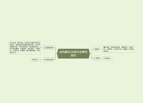 湿热蕴结证型阳水的辨证施治