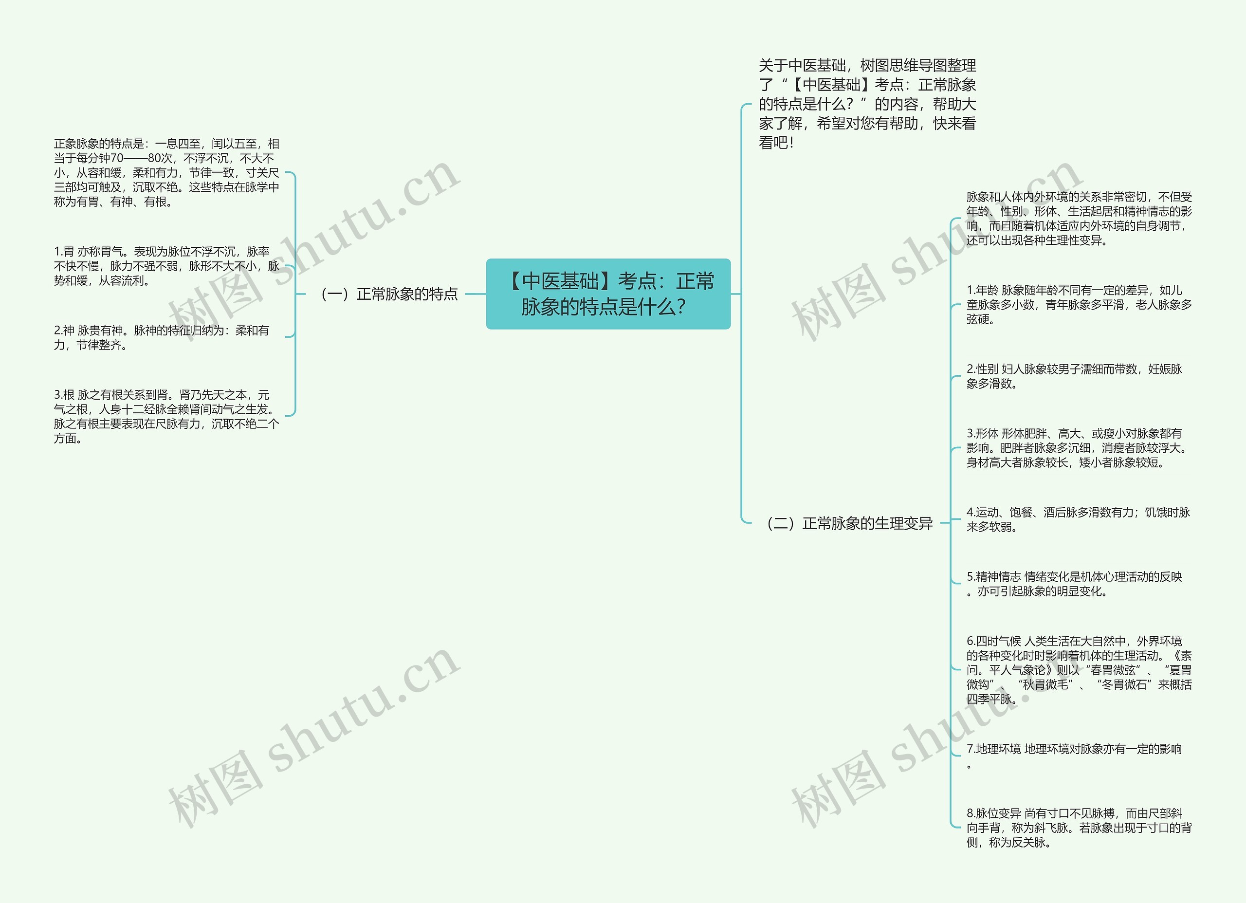 【中医基础】考点:正常脉象的特点是什么? 【中医基础】考点:正常脉象的特点是什么?
