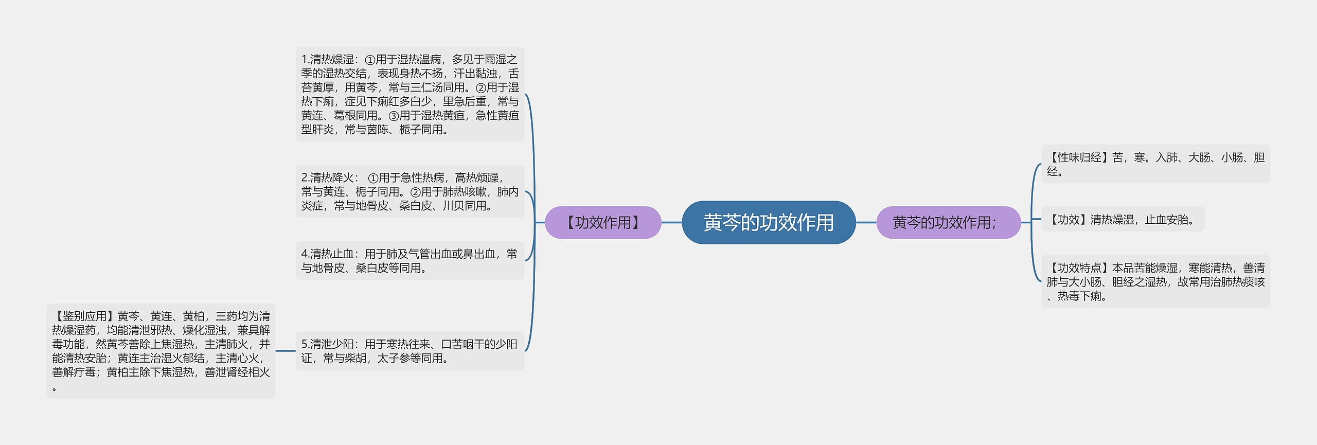 黄芩的功效作用思维导图