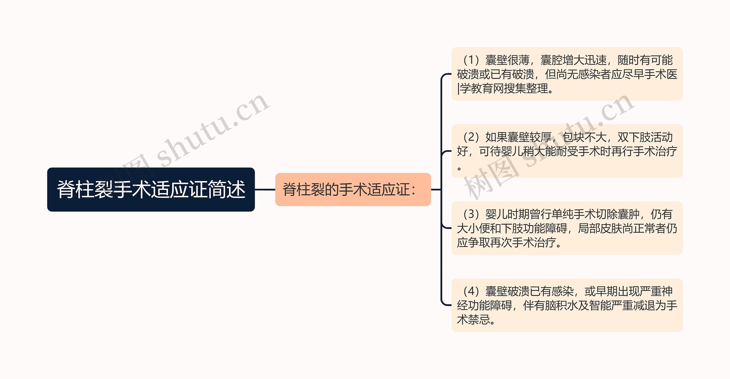 脊柱裂手术适应证简述思维导图