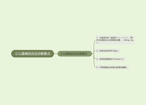 小儿肾病综合征诊断要点