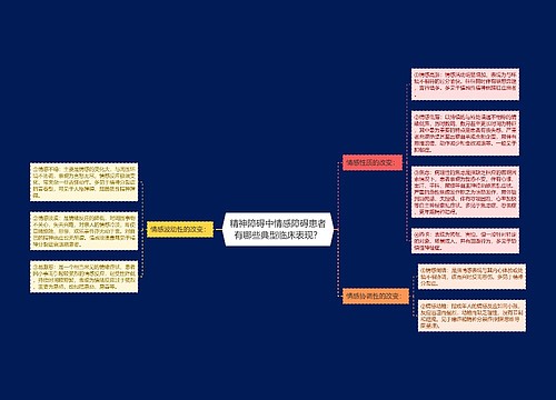 精神障碍中情感障碍患者有哪些典型临床表现？