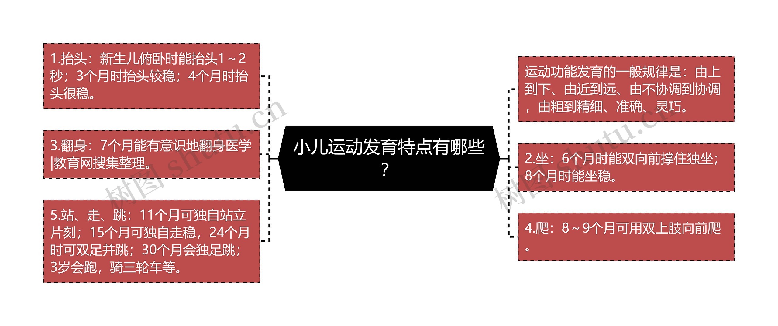 小儿运动发育特点有哪些？思维导图