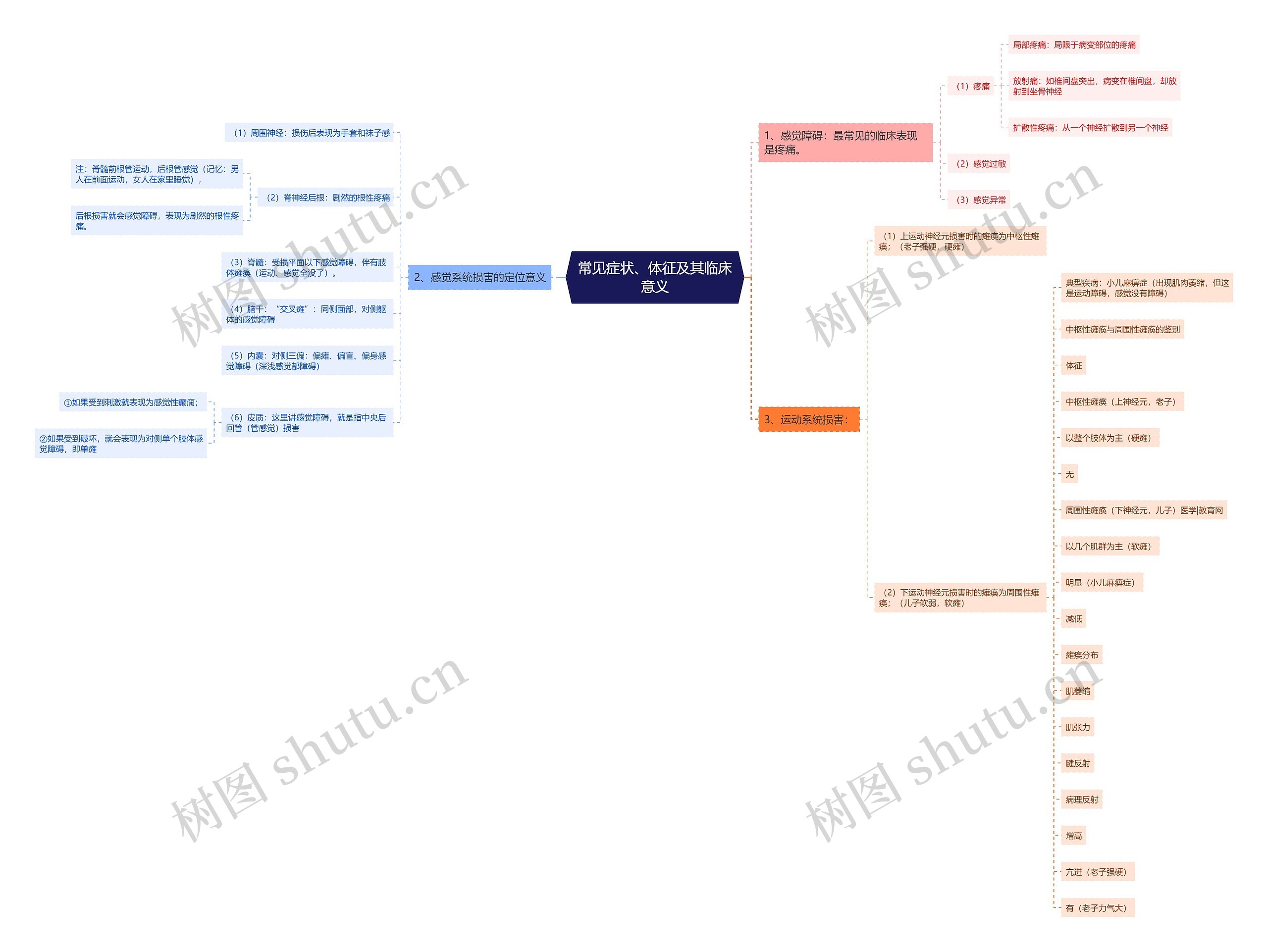 常见症状、体征及其临床意义思维导图