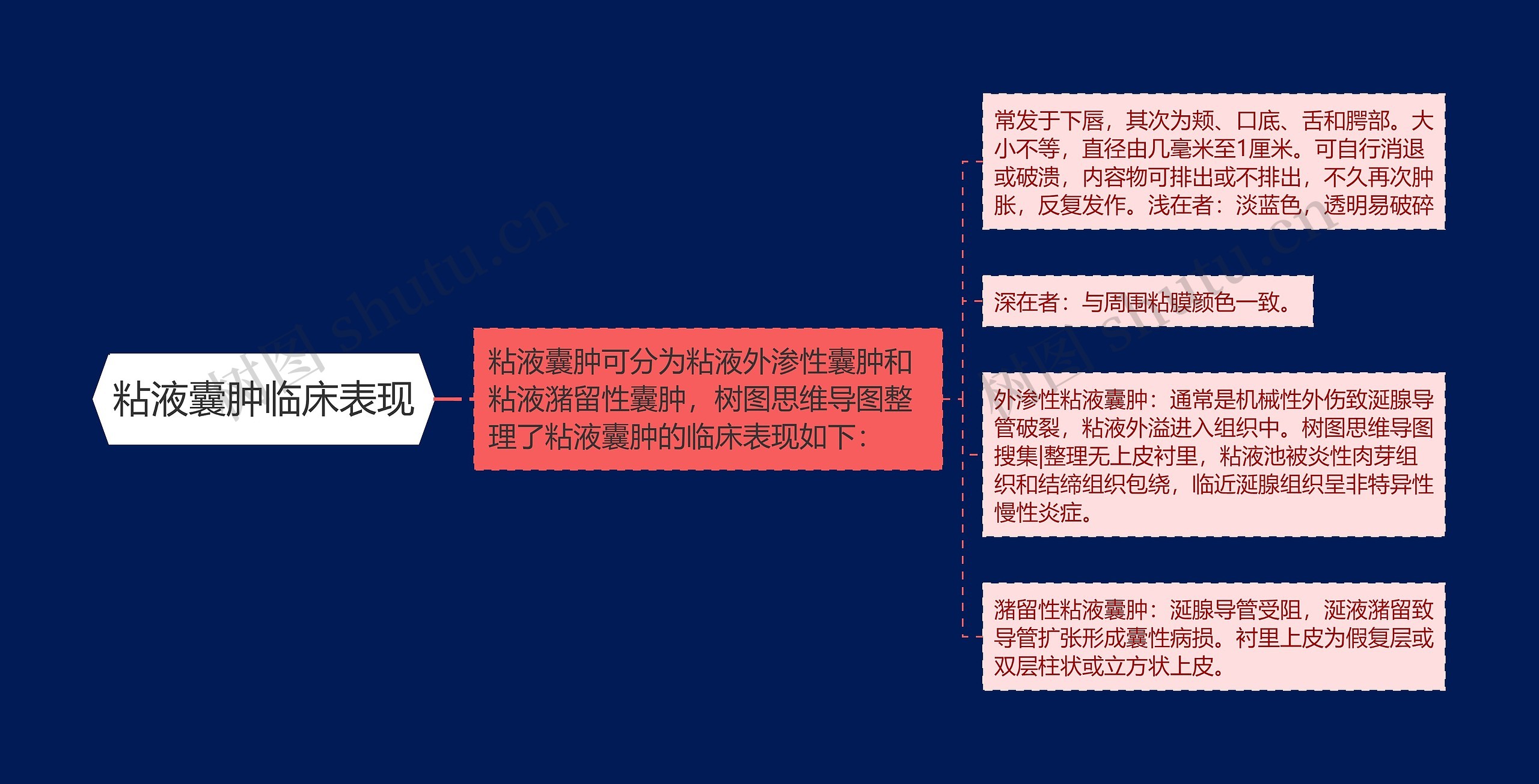 粘液囊肿临床表现思维导图