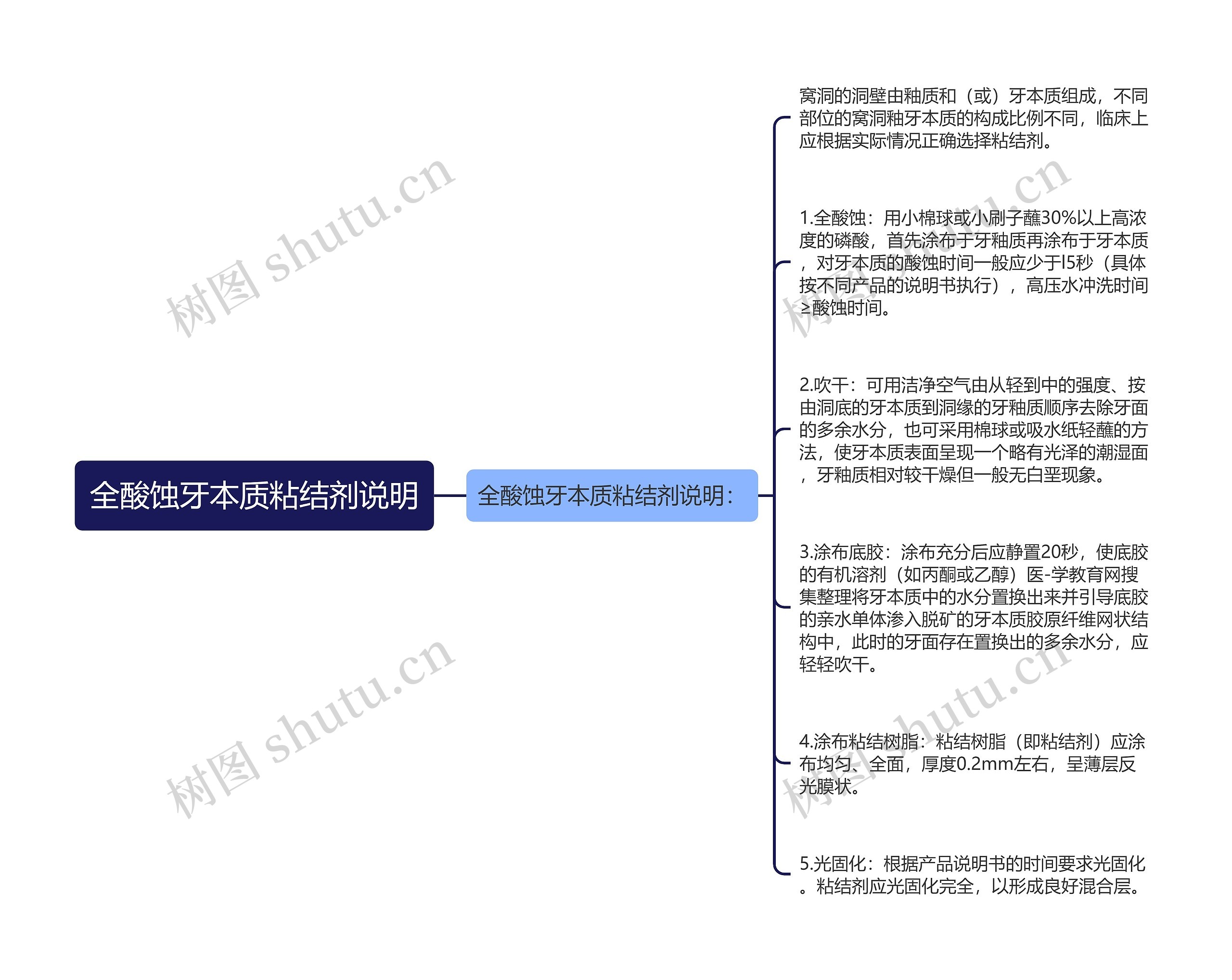 全酸蚀牙本质粘结剂说明思维导图