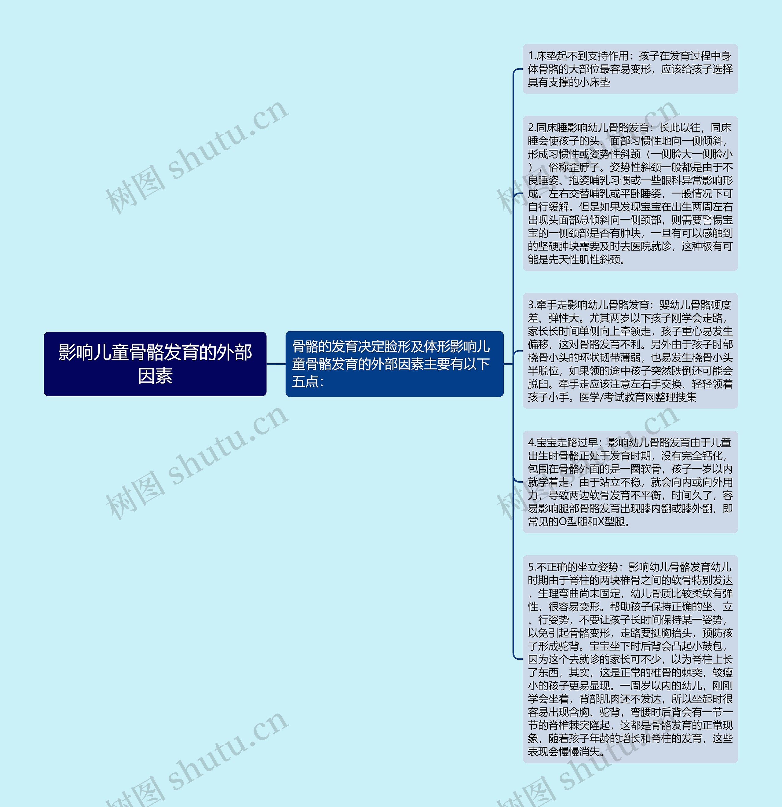 影响儿童骨骼发育的外部因素思维导图