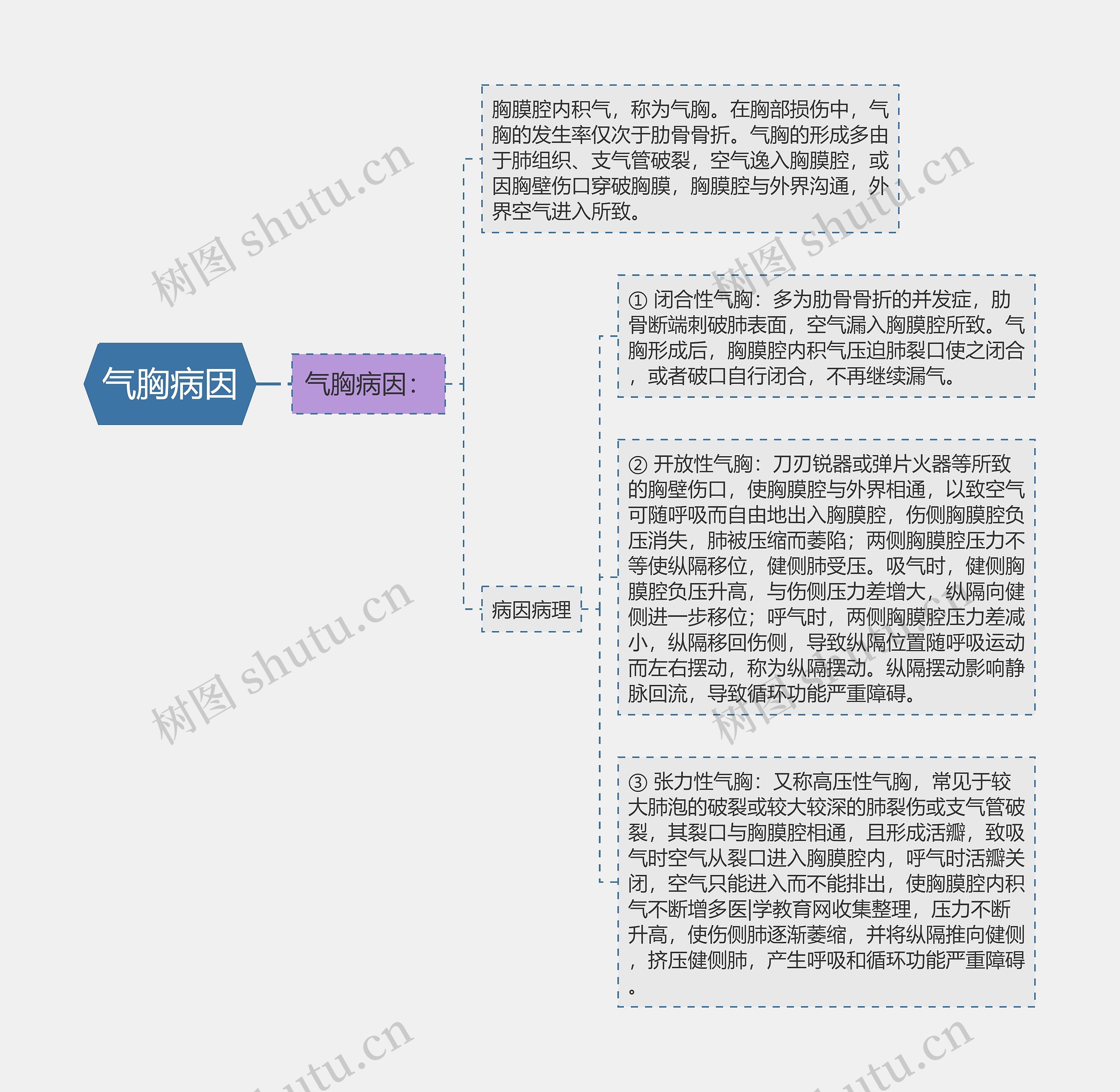 气胸病因思维导图