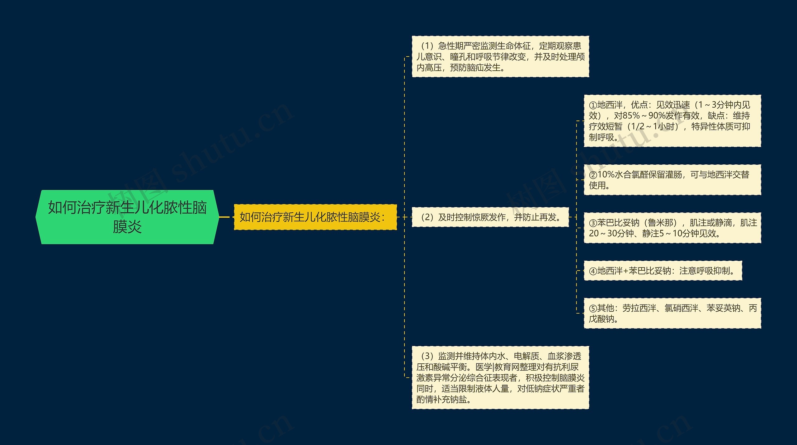 如何治疗新生儿化脓性脑膜炎思维导图