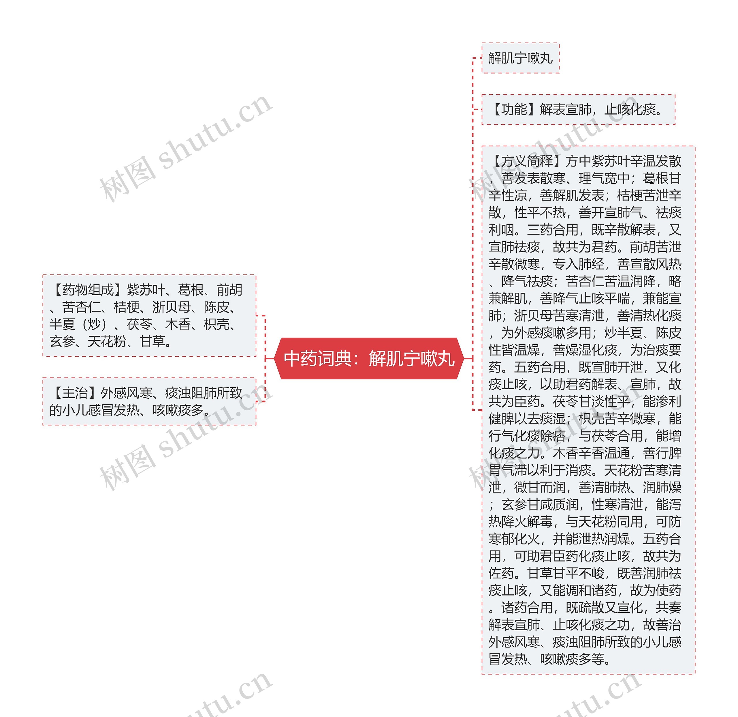 中药词典：解肌宁嗽丸思维导图