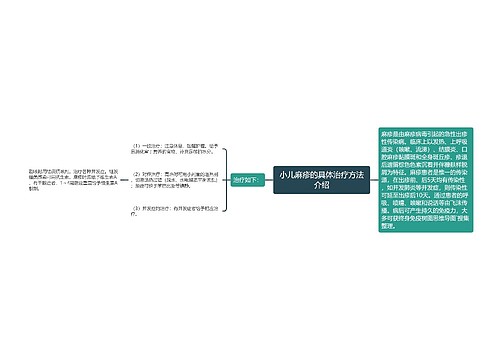 小儿麻疹的具体治疗方法介绍