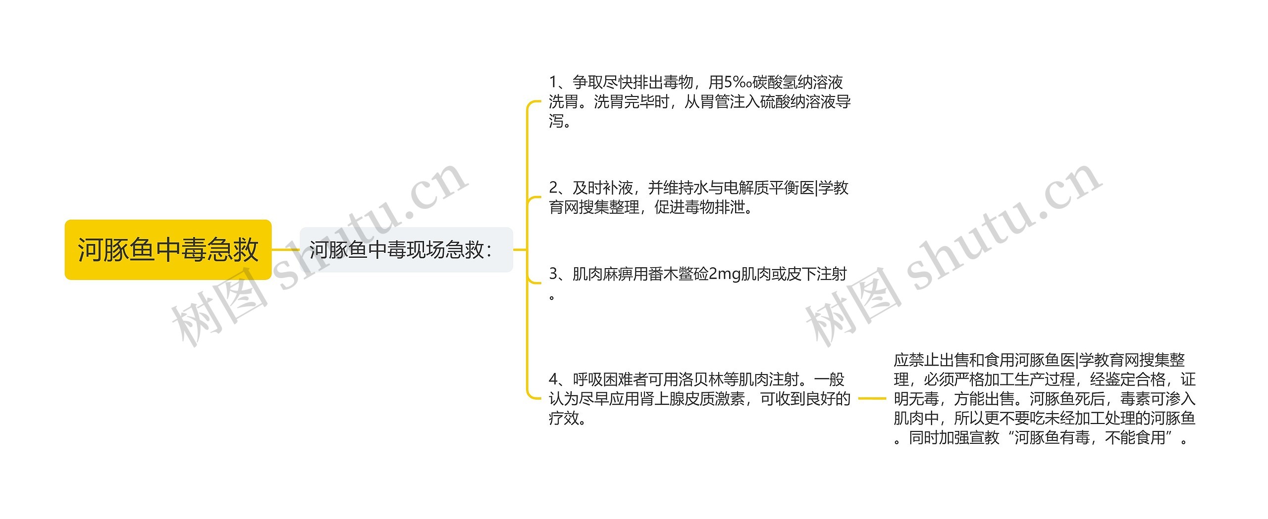 河豚鱼中毒急救思维导图