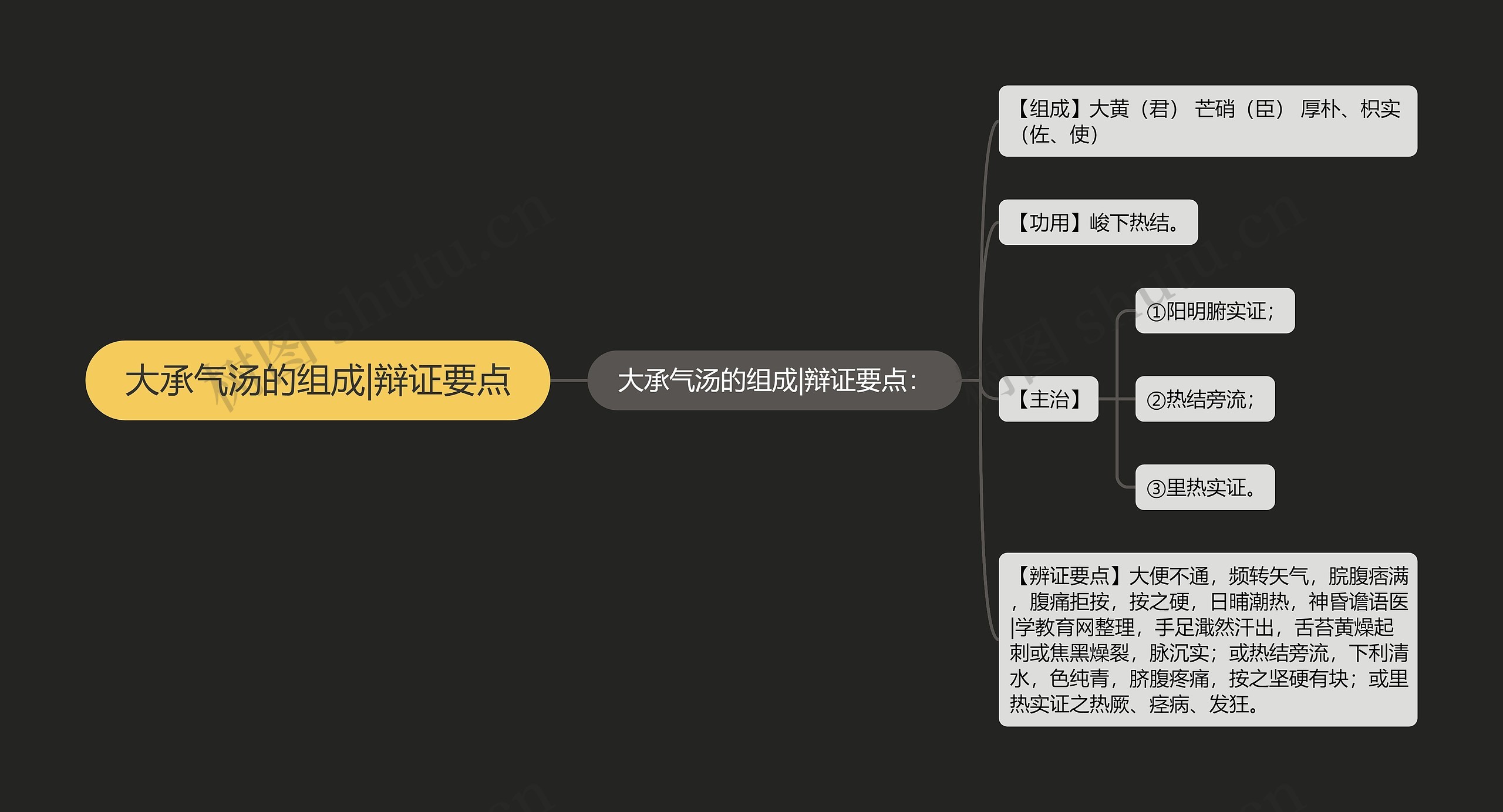 大承气汤的组成|辩证要点思维导图