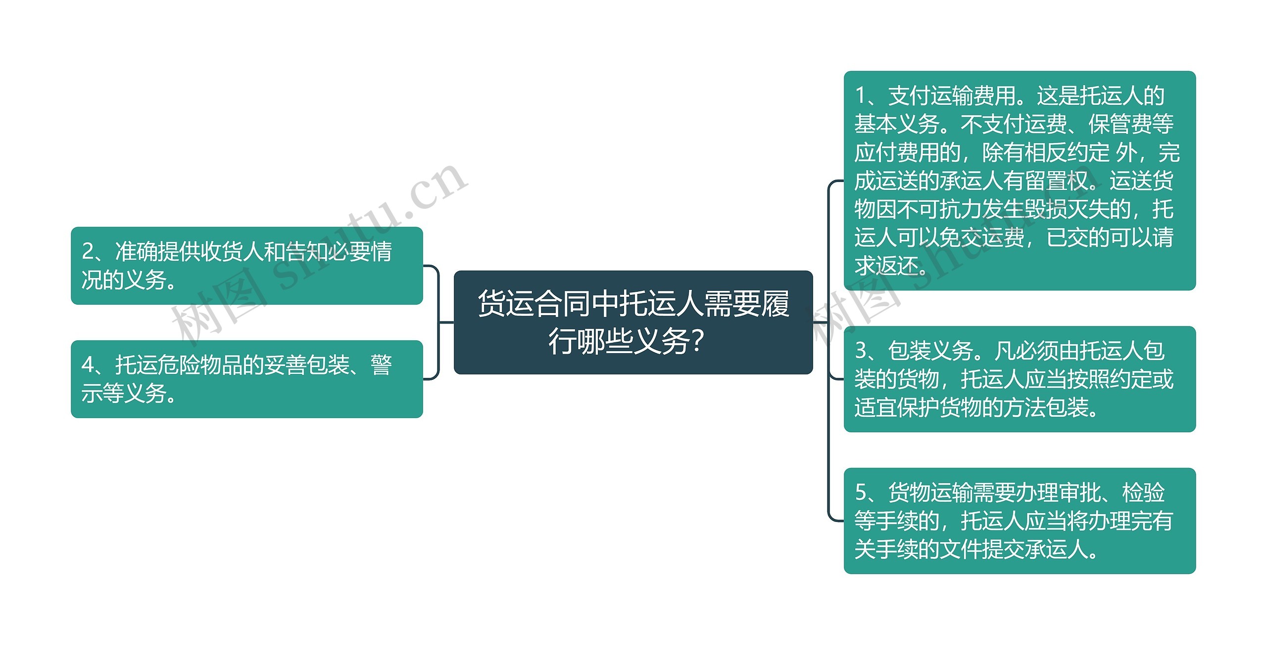 货运合同中托运人需要履行哪些义务？思维导图