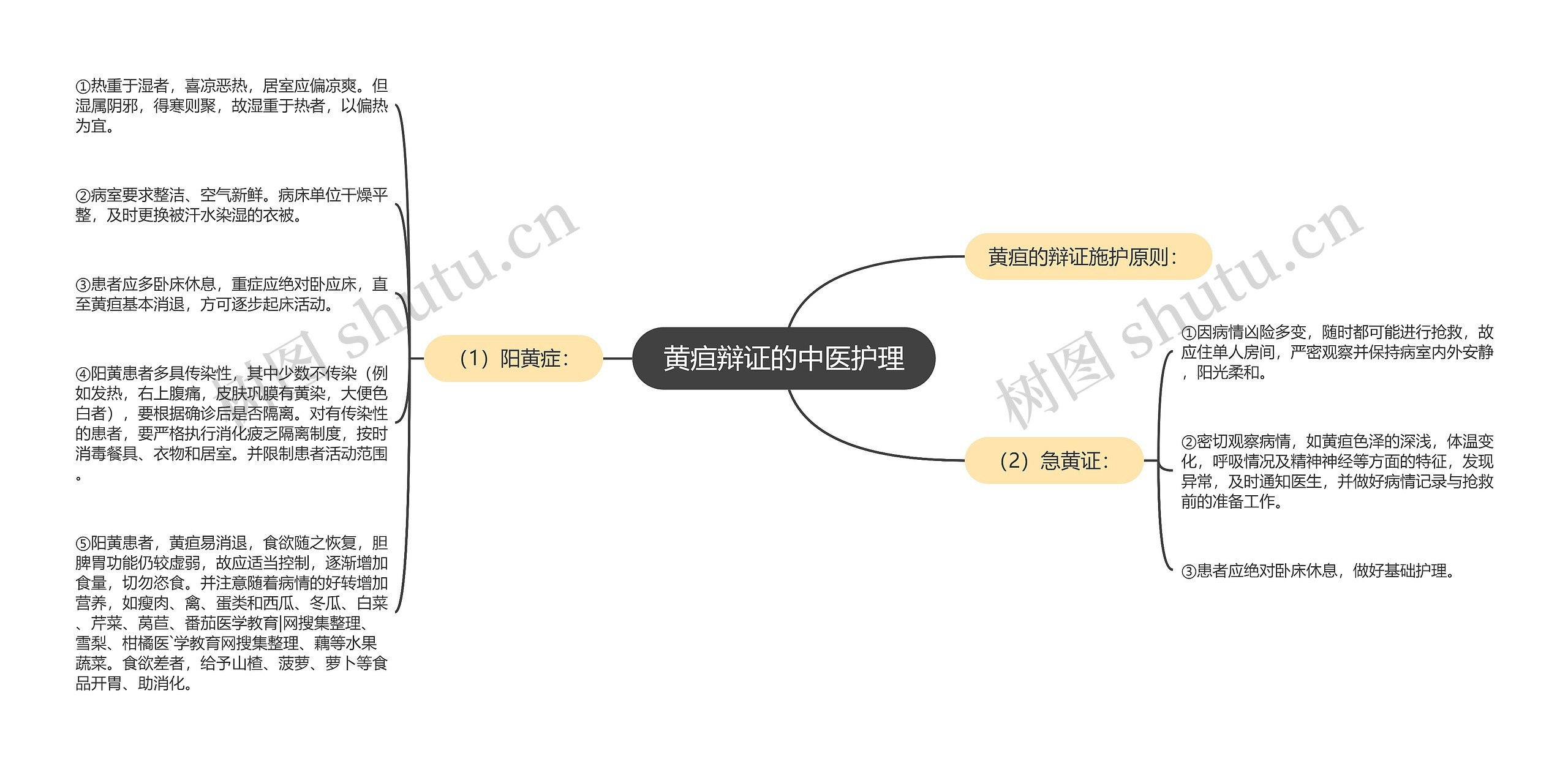 黄疸辩证的中医护理思维导图