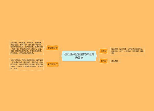 湿热壅滞型腹痛的辨证施治要点