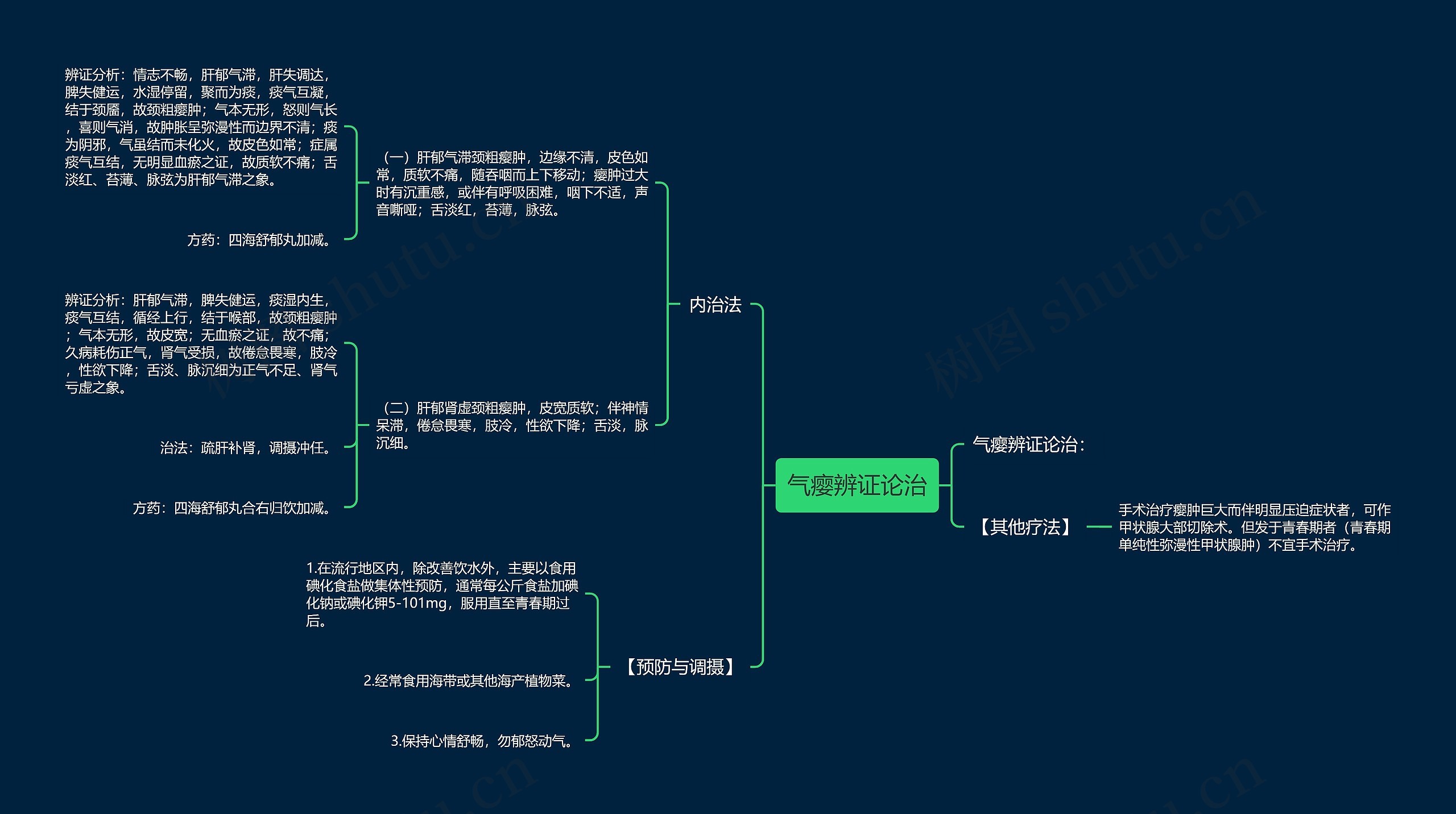 气瘿辨证论治思维导图