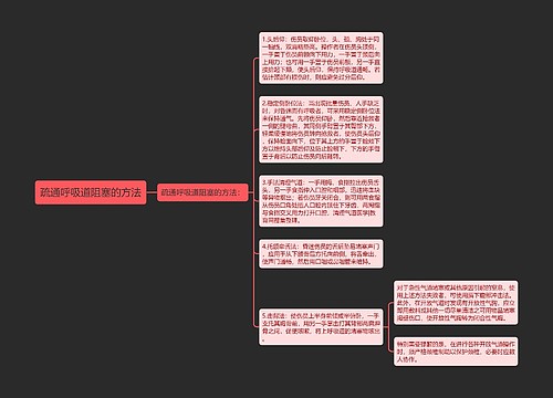 疏通呼吸道阻塞的方法