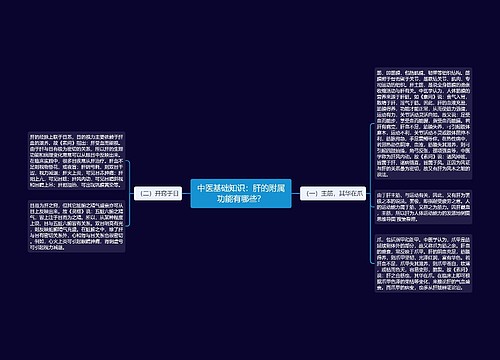 中医基础知识：肝的附属功能有哪些？