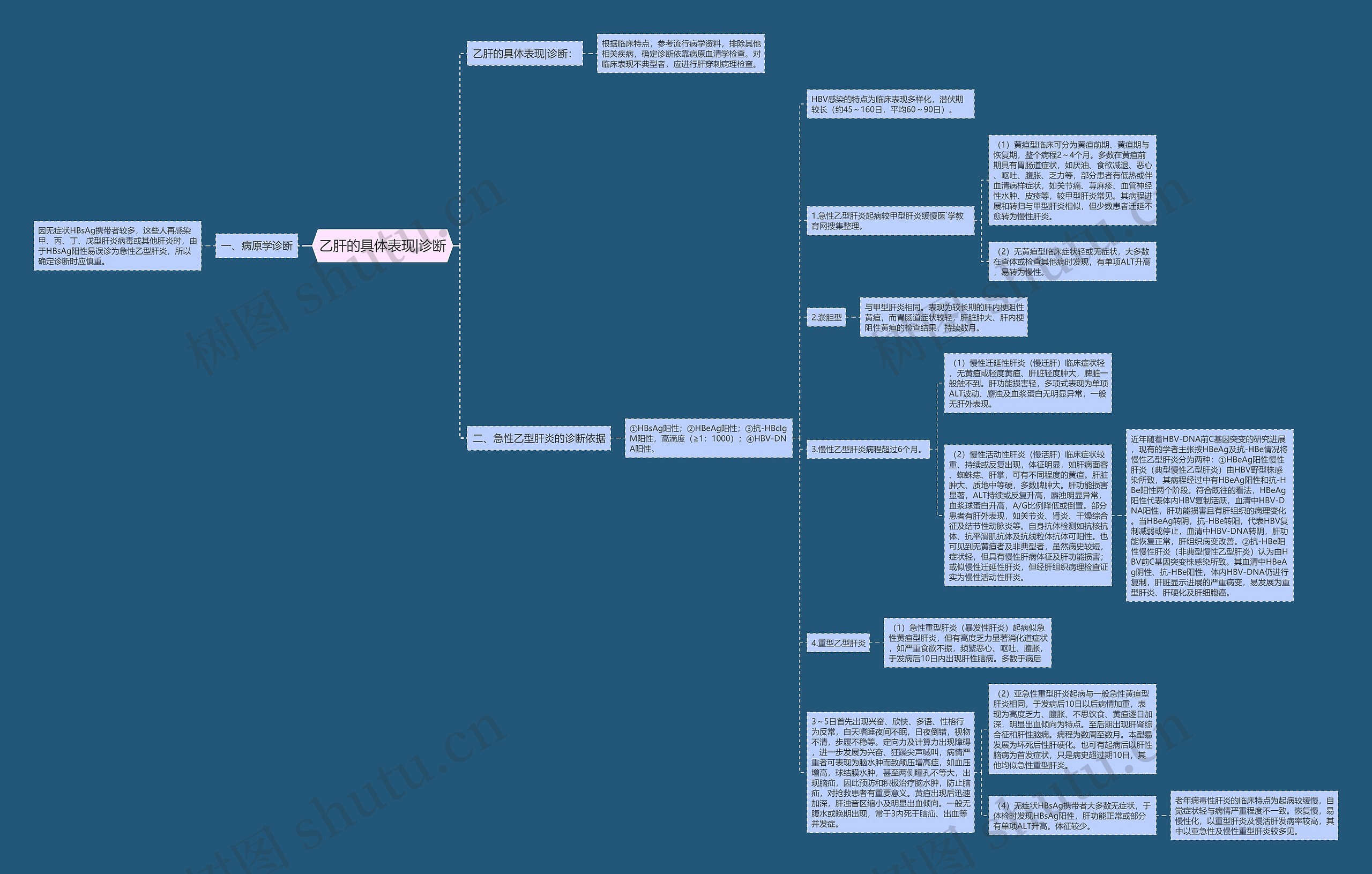 乙肝的具体表现|诊断思维导图