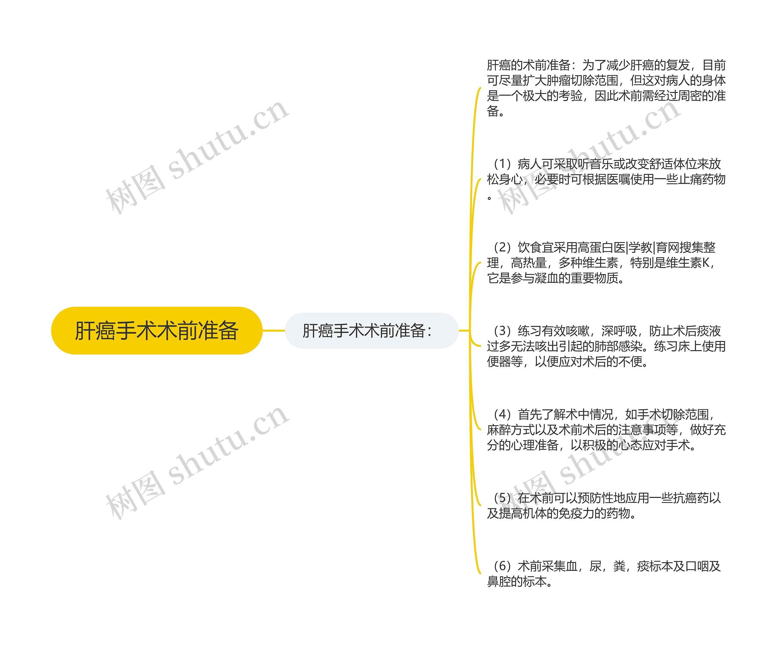 肝癌手术术前准备思维导图