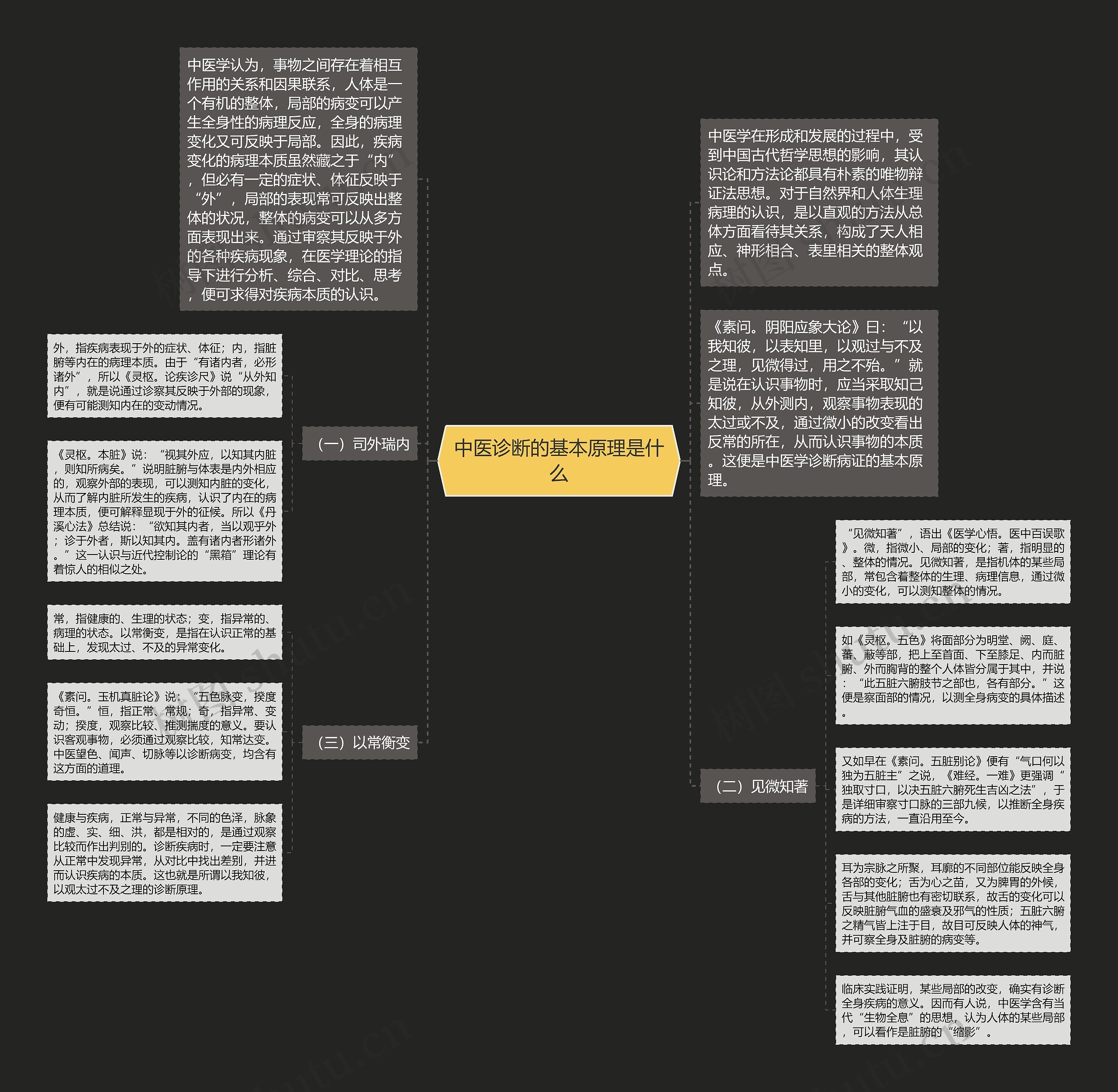 中医诊断的基本原理是什么思维导图