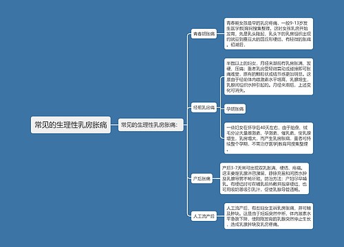 常见的生理性乳房胀痛