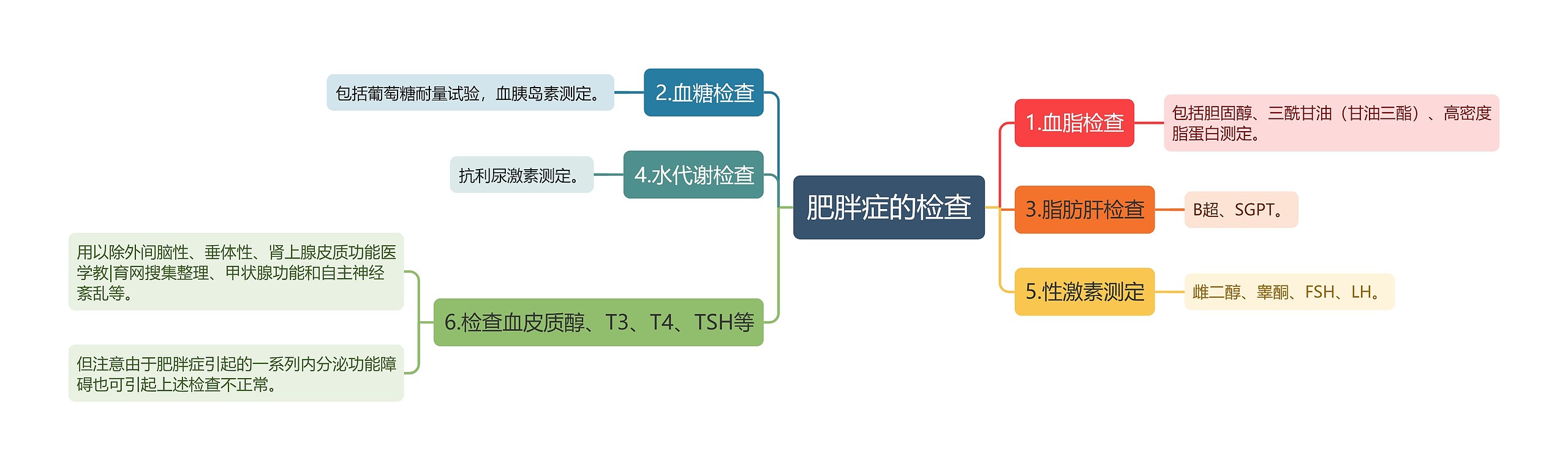 肥胖症的检查思维导图