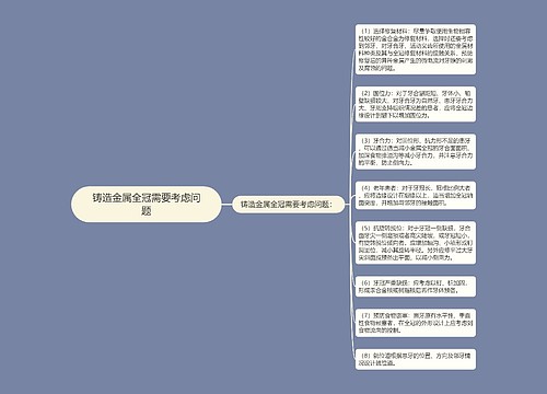 铸造金属全冠需要考虑问题