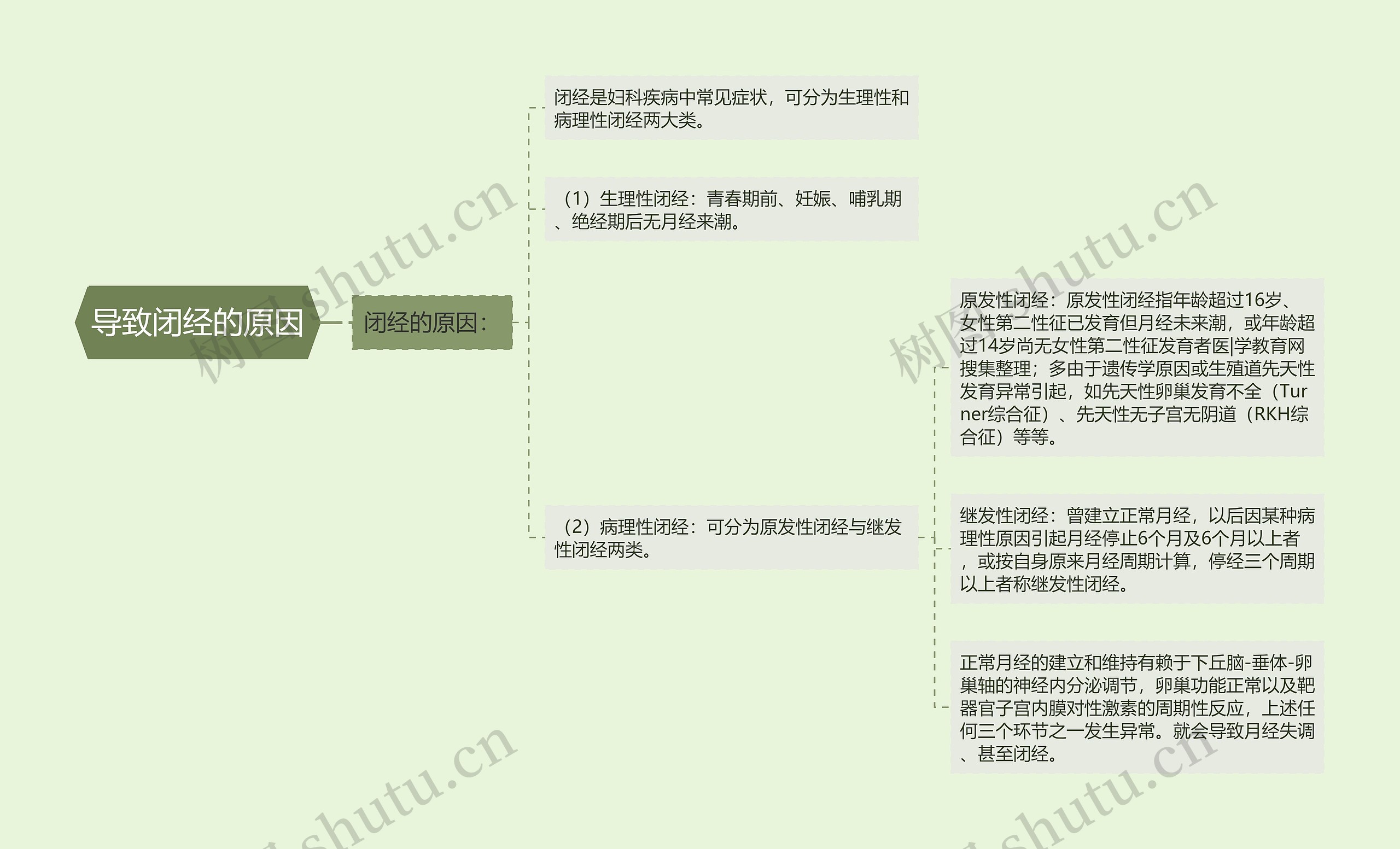 导致闭经的原因思维导图